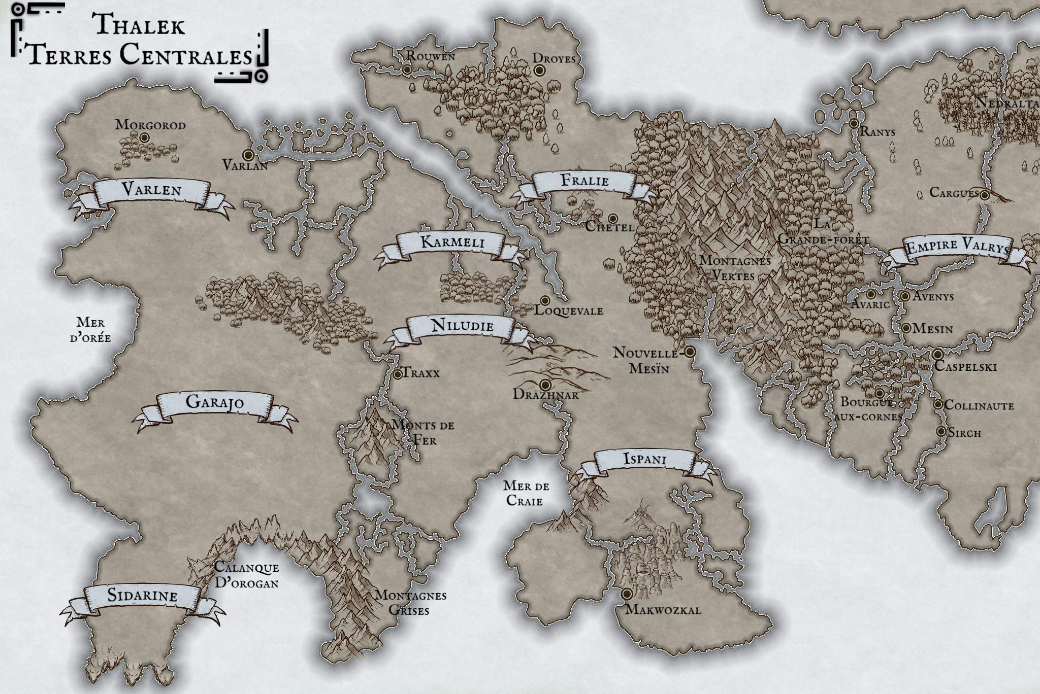 Ouvrir la carte du continent de Thalek