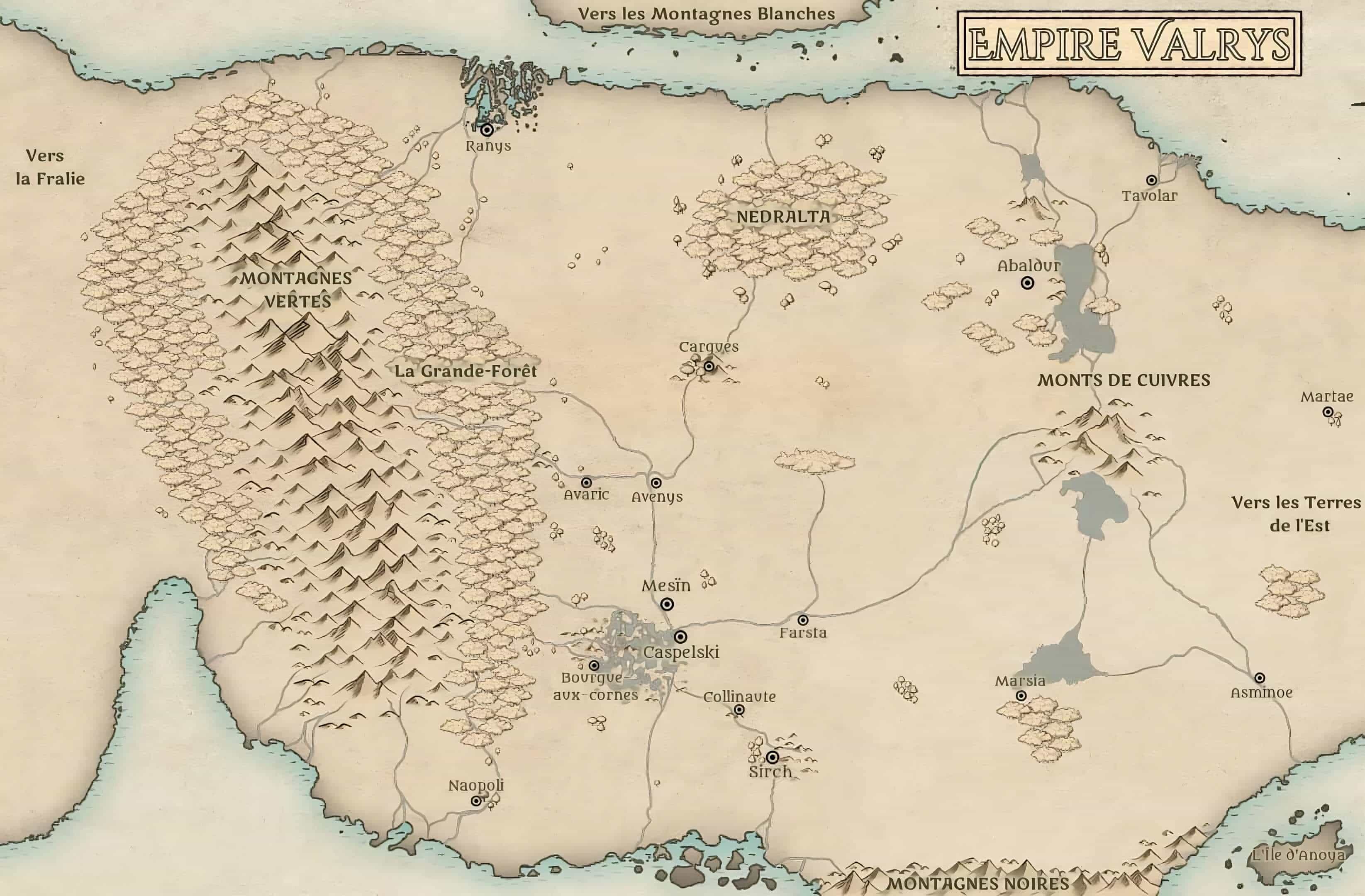Ouvrir la carte de l'empire de Valrys